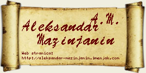 Aleksandar Mazinjanin vizit kartica